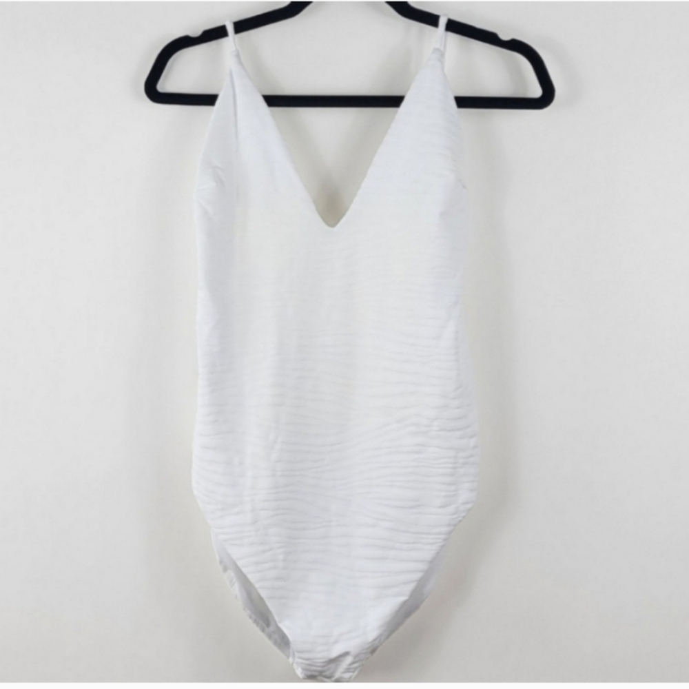 ASOS White Bathing Open Back Suit 1 Piece Swimwear Size 12 Brand New